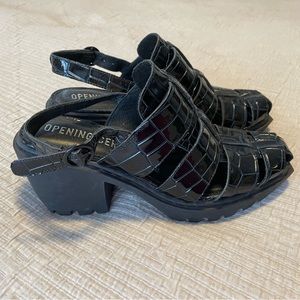 Opening Ceremony Croc Embossed Fisherman Sandal with hint of blue! Size 37/6.5